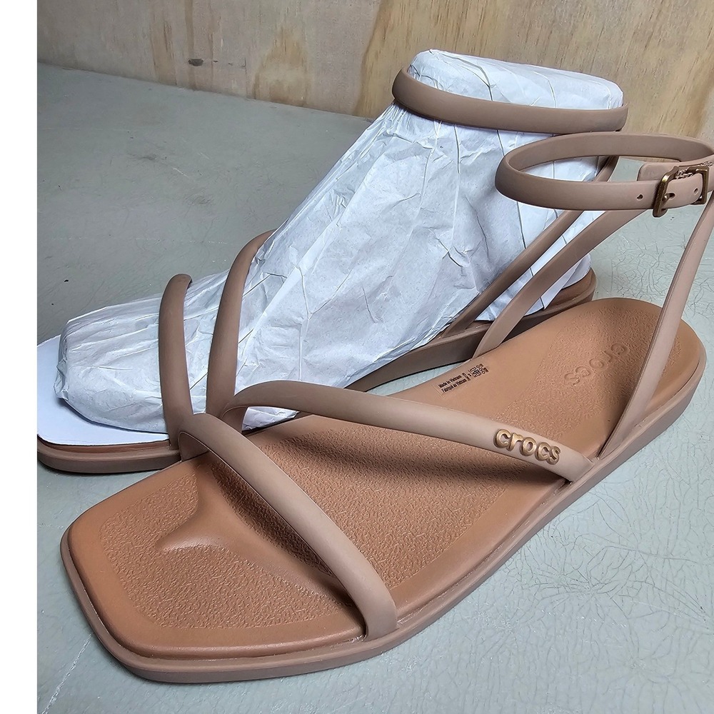 CROCS Miami Ankle Strap Sandal in color Milk Chocolate.